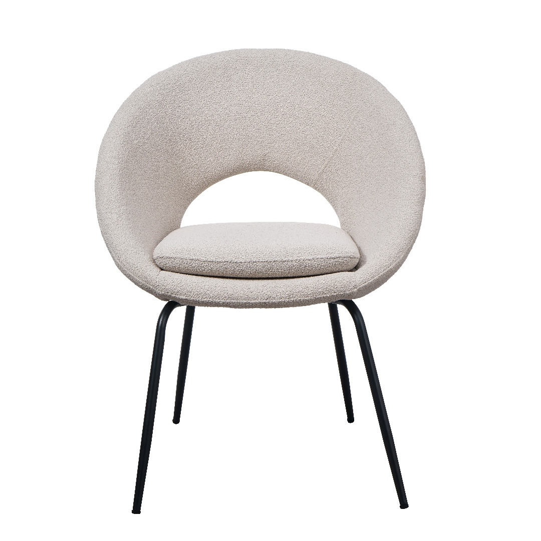 Nordic Velvet Fabric sherpa curved back living room furniture Boucle kamasutra Upholstered Dining chair