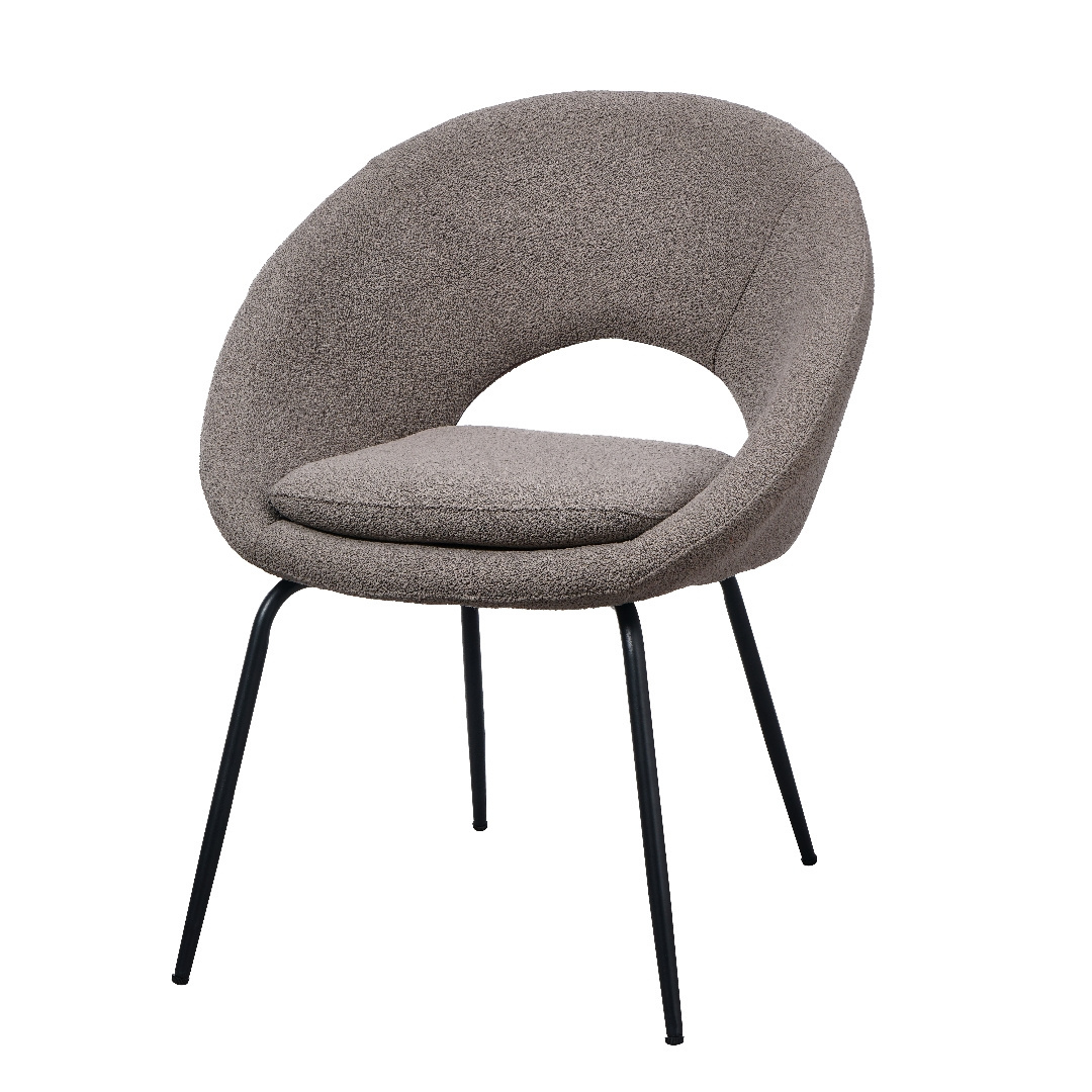 Nordic Velvet Fabric sherpa curved back living room furniture Boucle kamasutra Upholstered Dining chair