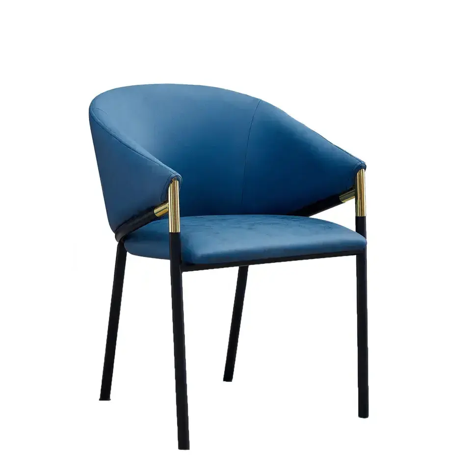 nordic cheap modern luxury contemporary fine blue velvet tufted yellow accent gold dining chairs with metal legs