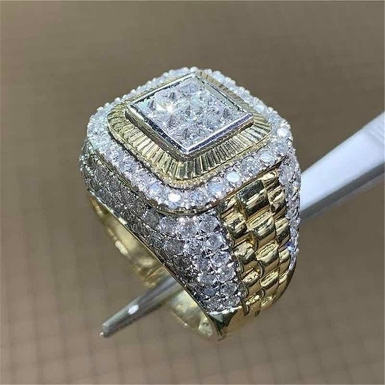 Hiphop Style HipHop Ring Men's European and American Fashion Brand Street Dance Ring Diamond Ring Hot Sale