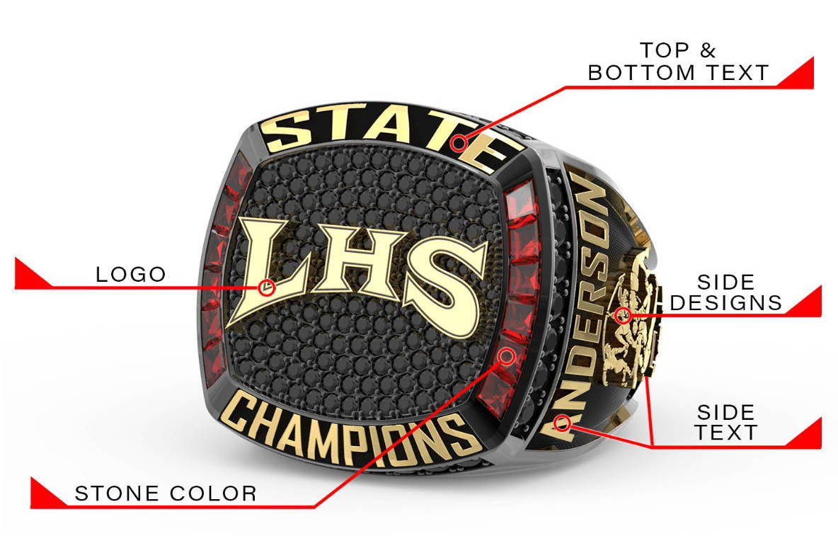 Sidan Custom Football Championship ring Basketball Baseball Softball Volleyball High Quality Team Champions Rings