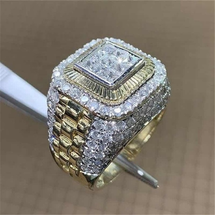 Hiphop Style HipHop Ring Men's European and American Fashion Brand Street Dance Ring Diamond Ring Hot Sale