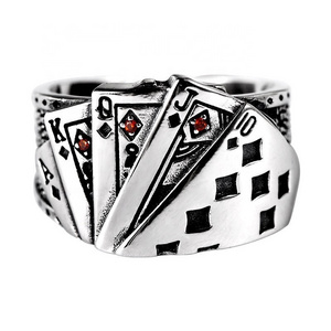 The Latest High Quality Personalized Magician Ring Punk Wind Texas Playing Card Flush Ring