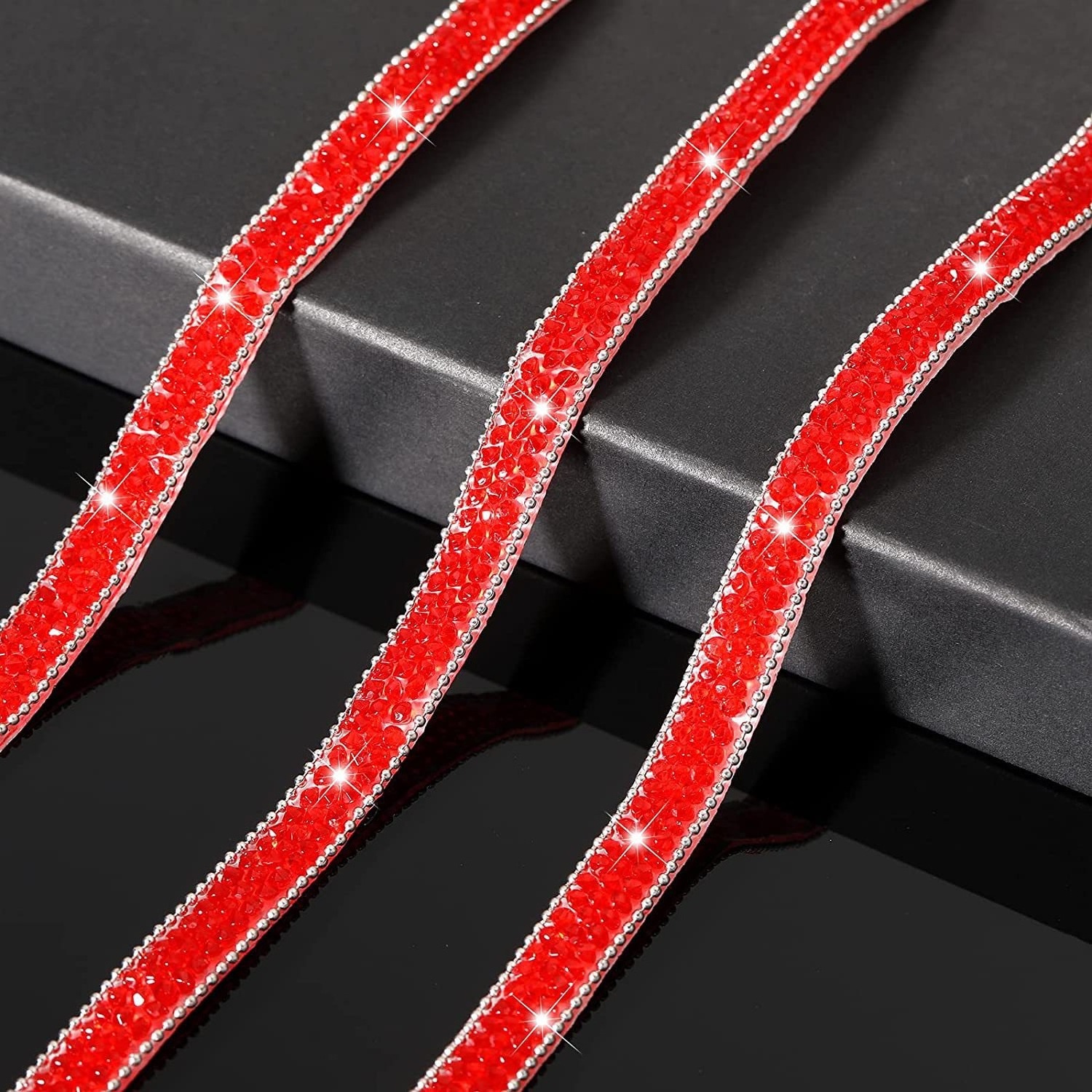 Fashion Velvet Ribbon Tape with Rhinestones and Beaded Decoration Trim for Garment Women's Sets