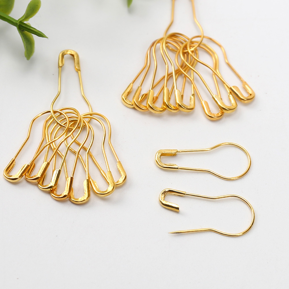 Lower Price Copper Gold Giant Pear Shaped Safety Pin Stainless Steel Pin For Garment Accessories Jumbo Safety Pin