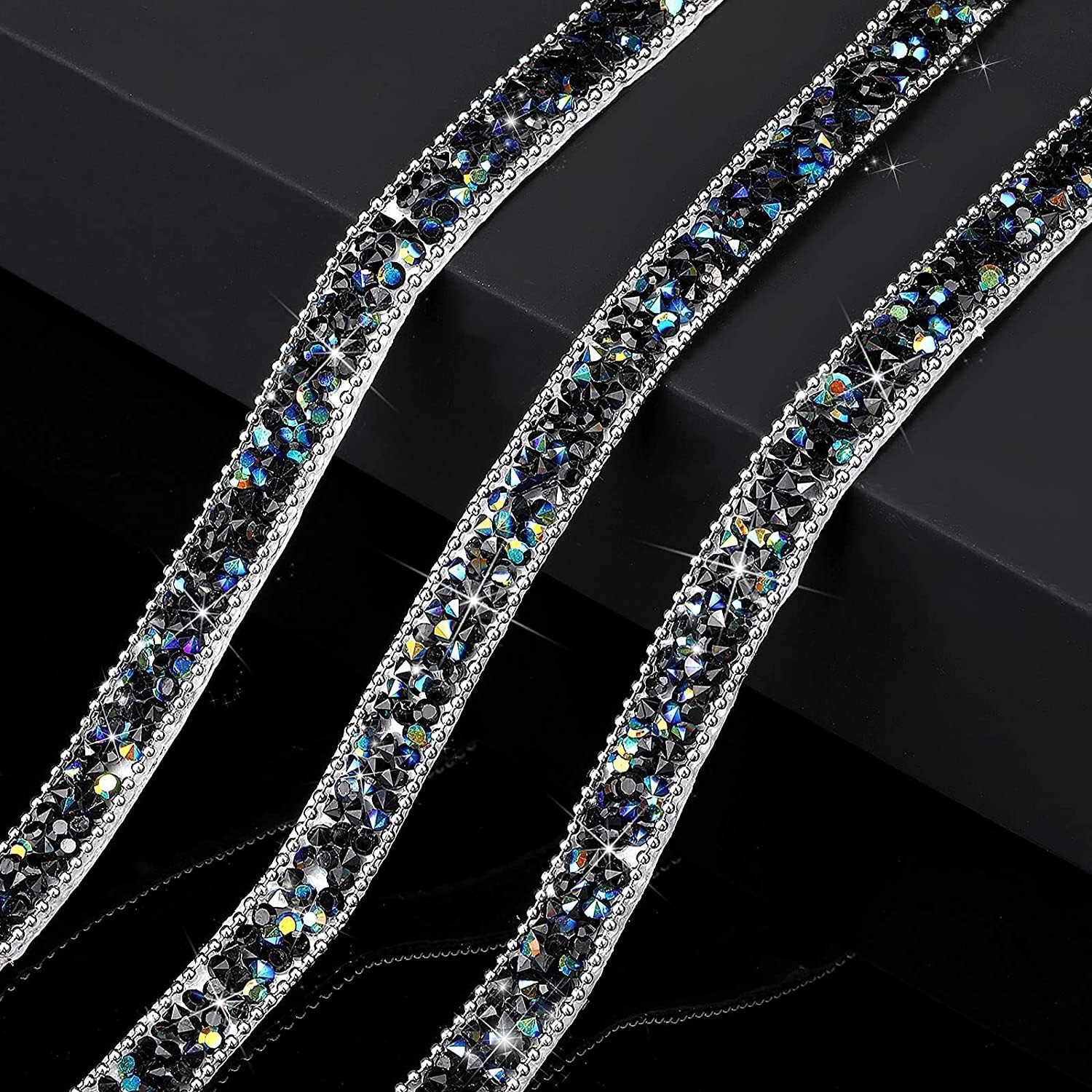 Fashion Velvet Ribbon Tape with Rhinestones and Beaded Decoration Trim for Garment Women's Sets