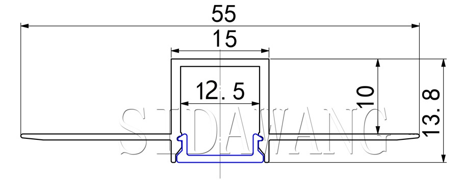 SDW062 Architectural Gypsum Plaster Ceiling Wall Aluminium Led Profile Trimless Drywall Profile for 10mm Led Strips