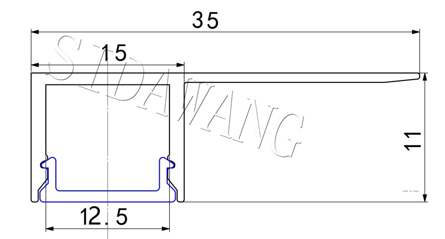 SDW056 Recessed LED Strip Light Profile Tile in Profile for Tiled Edge Linear Light