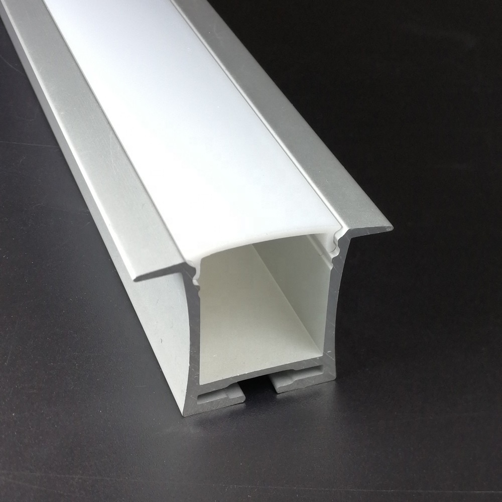 Perfil Aluminio De Embutir Duo Difusor Leitoso Para LED