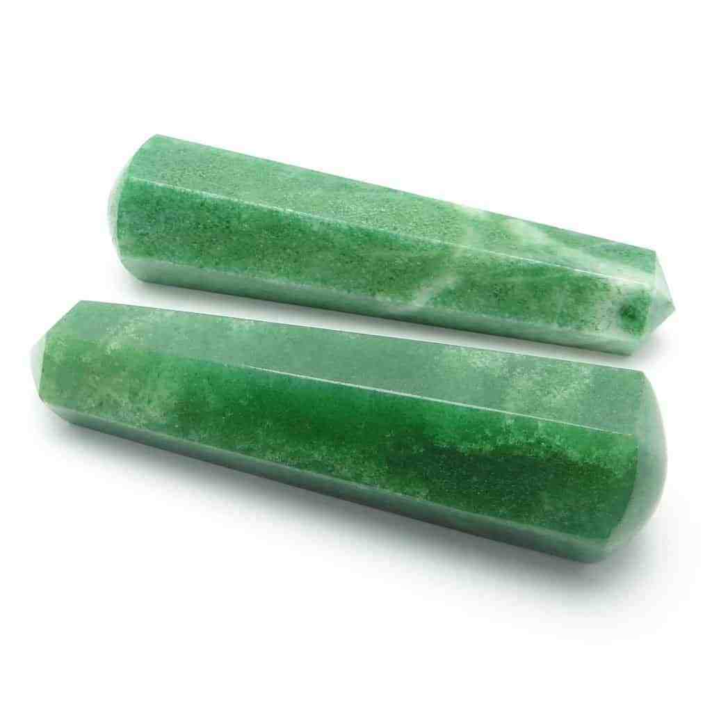 Wholesale crystal obelisk towers Green aventurine 6 face crystal massage wands for healing massage bulk gemstone crystal towers