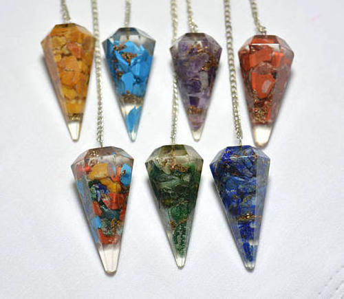 Premium quality Mix colour orgonite 7 chakra reiki orgonite  cone dowser/pendulum