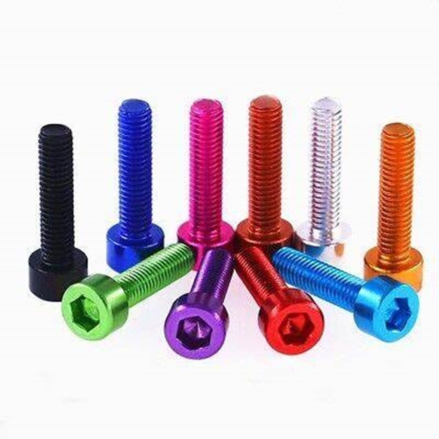 colorful aluminium 7075 6063 6061 anodized cap head bolt