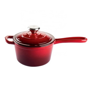 Home kitchen enamel coated polished cast iron cooking pots cookware set casseroles soup stock pot with lid