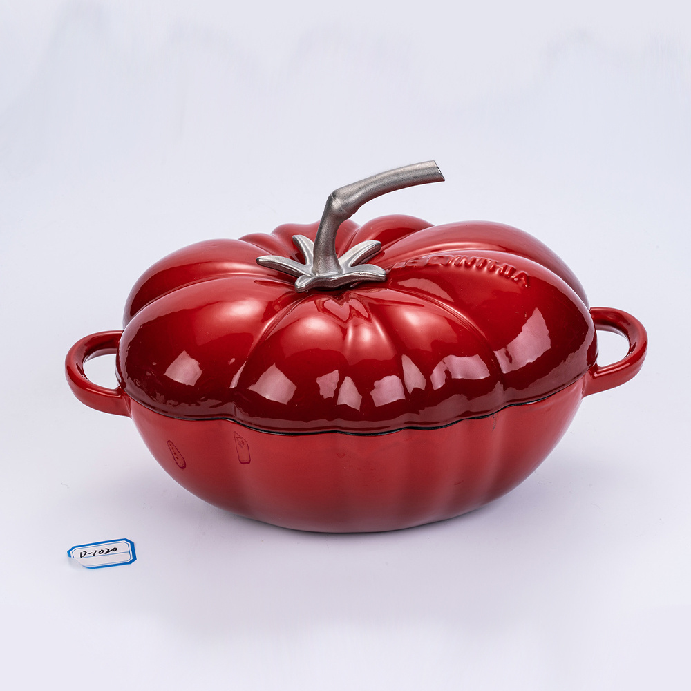 Cast Iron Pumpkin Shaped Casserole Enamel Hot Pot with Lid for Enamel Casserole Dutch Oven Soup Pot