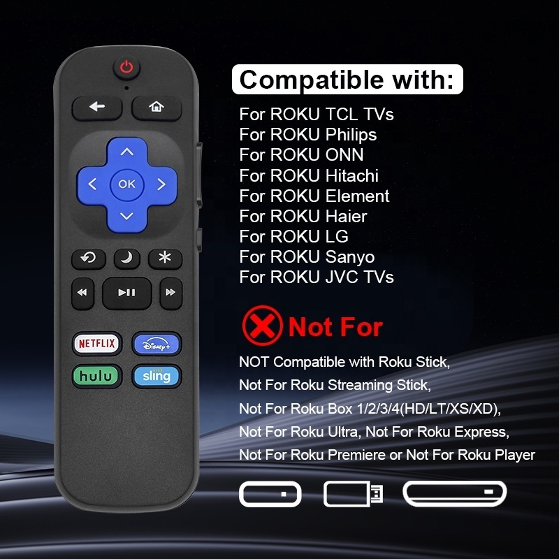 Wholesale TV Remote Control Replacement Remote Control Universal for Roku TV Compatible TCL Hisense Onn Roku Series Smart TVs