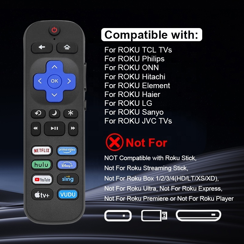 Wholesale TV Remote Control Replacement Remote Control for Roku TV Compatible TCL Hisense Onn Philips Sharp Roku Series Smart TV