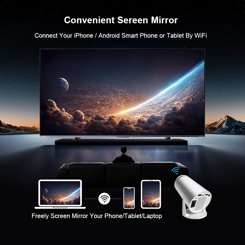 2024 Bi Led Laser 1080p Video Portable Projector 4k Android 12 TV Box Stick Smart BT Dual Wifi HY300 4k Mini Projectors