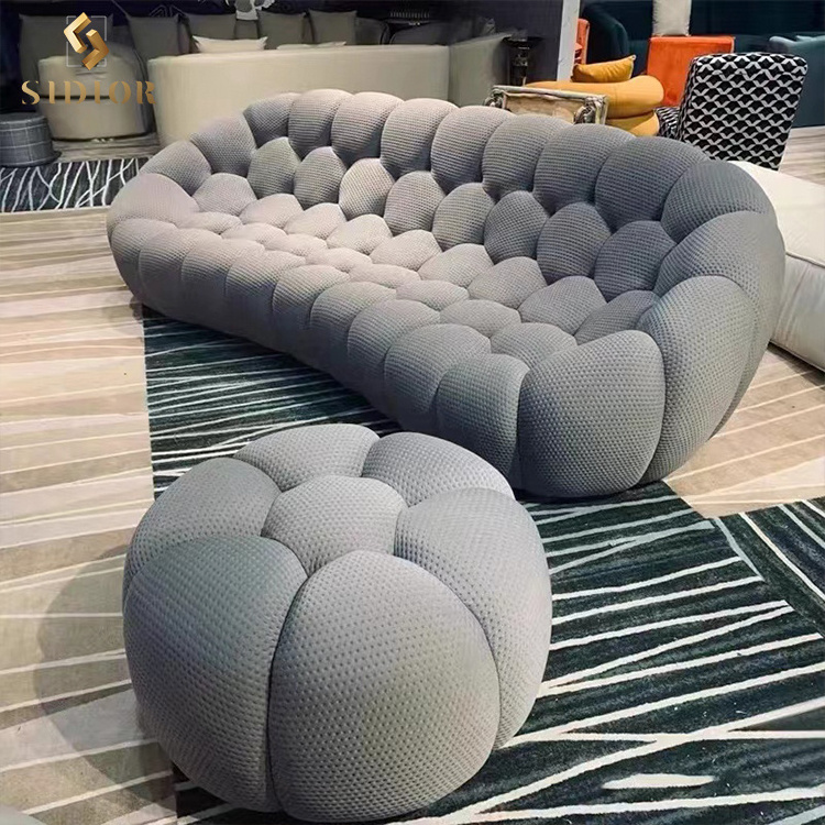 Frame Leisure Furniture Sofa Living Room Wood Hot Sale European Style Modern Luxury Fabric Hard Carton Sofa Set Nordic Sofa 1pcs