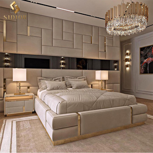 Hot Sell Space Saving Velvet Leather Beds Modern Furniture Luxury Bedroom Bed Room Set King Size Bed