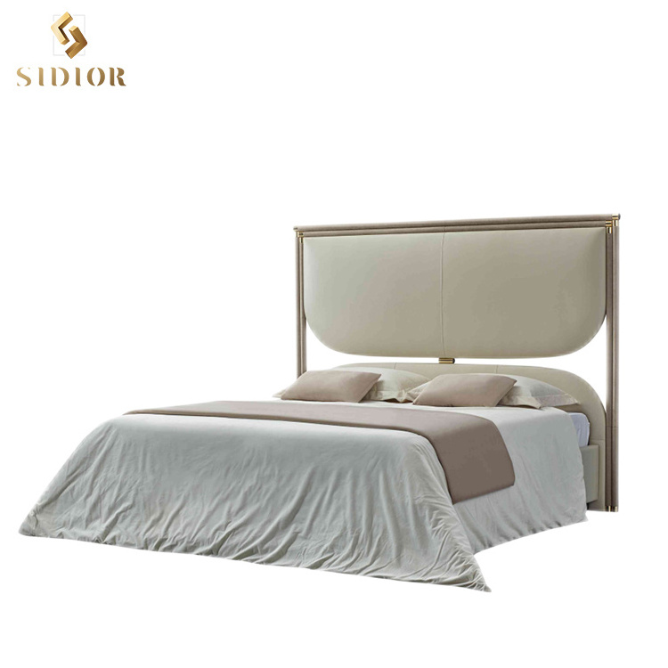 Luxury Modern High Rebound Sponge Wood Frame Bed Bedroom King Queen Bed