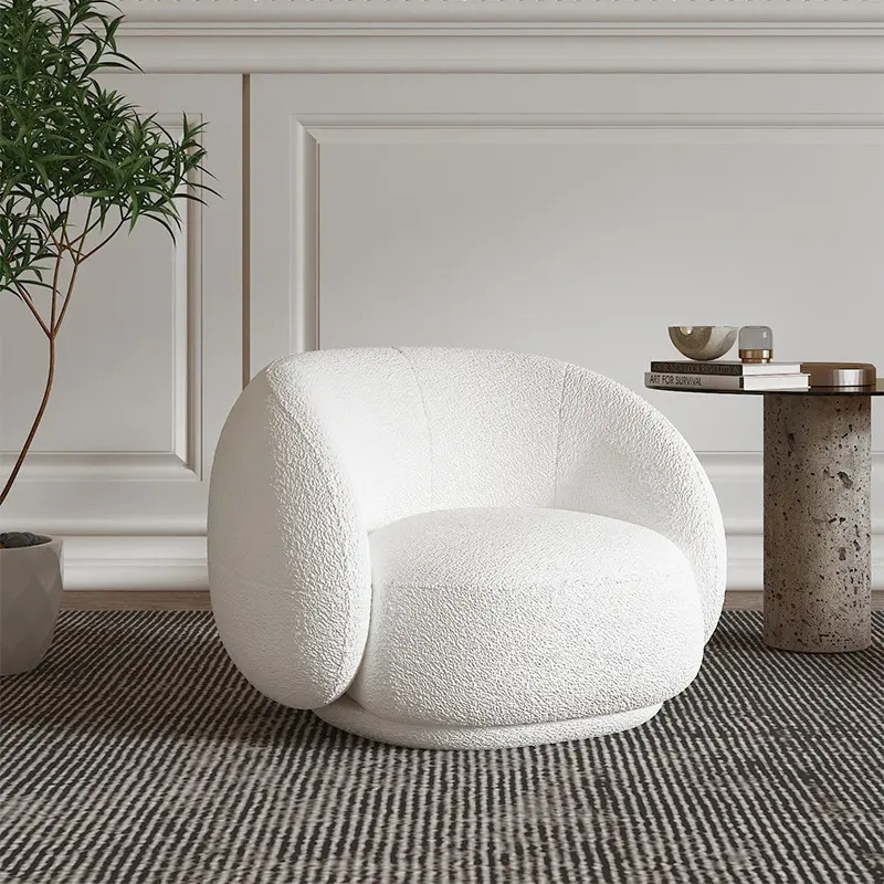 Home Furniture Round Couches Luxury Teddy Sofa Lounge Nut Circle Boucle Curved Cloud Sofa Couch White Modern Sofas