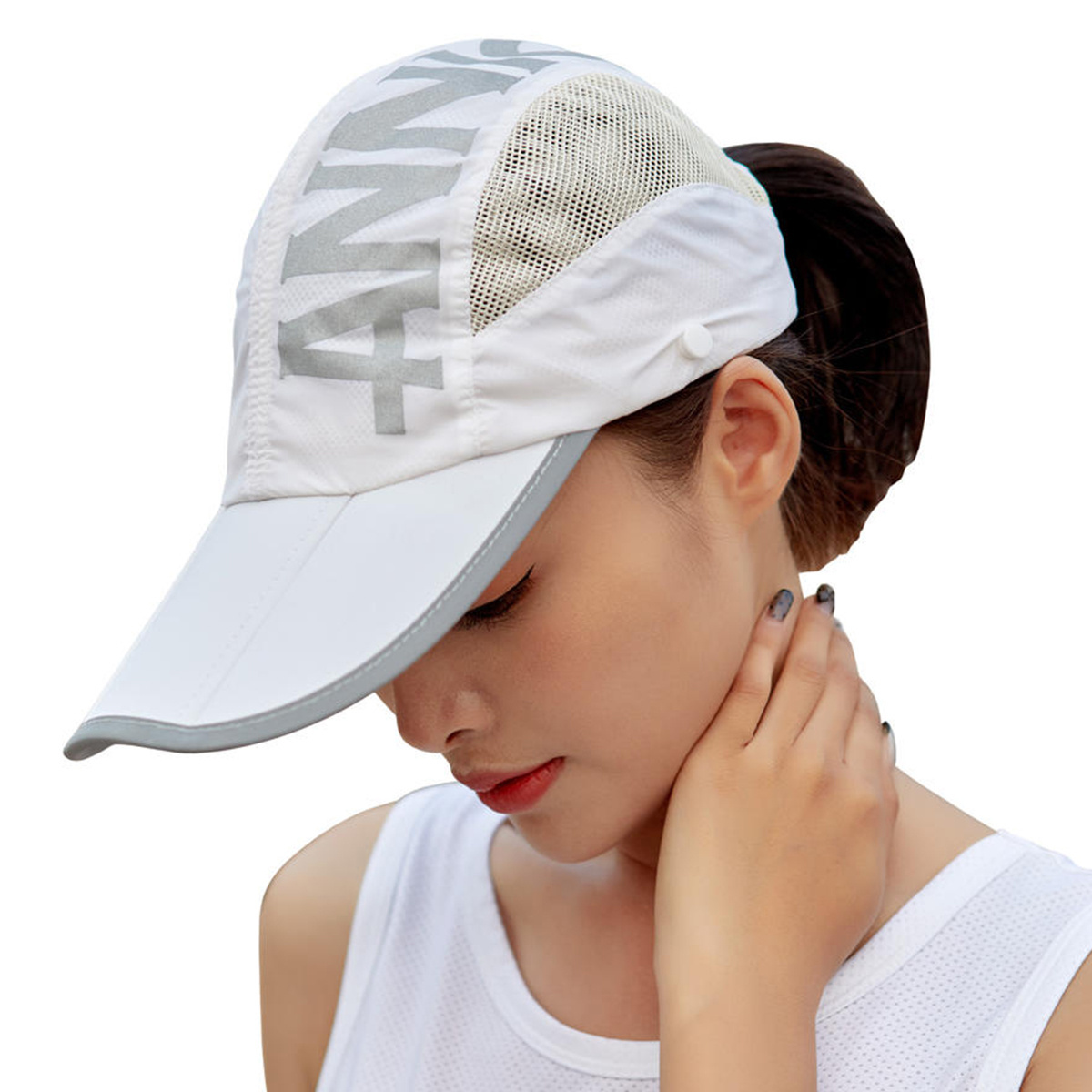 All Round UV Protection Two Used Reflective Foldable Sun Hat With Face Cover Quick Drying Outdoor Cycling Sun Baseball Caps