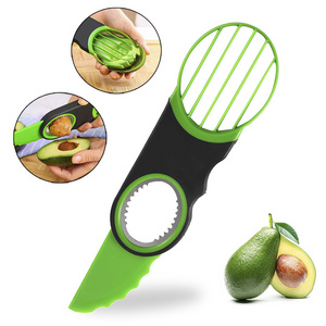 Hot Cheap Food Grade Kitchen Gadget multifunctional Avocado Cutter Knife 3 In 1 Avocado Slicer