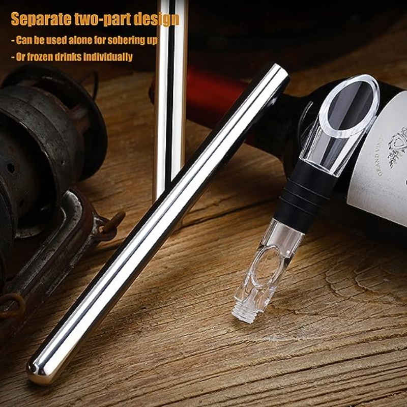 High Quality 304 Stainless Steel Reusable Bottle Wine Chiller Stick 3-in-1 Rapid Iceless wine cooler stick