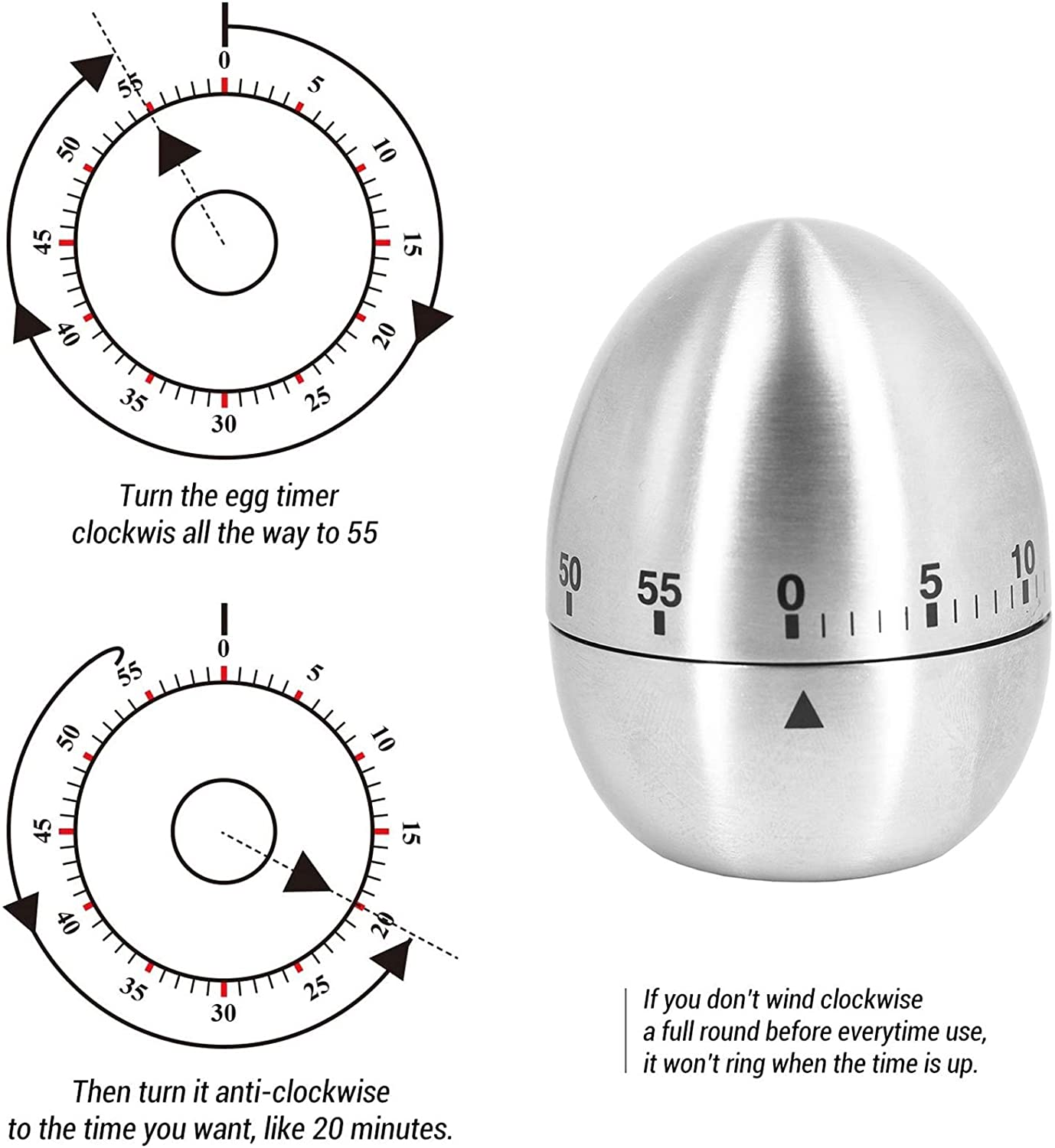 Cute Fashionable New Egg Shape Kitchen Timer Mini Digital & Mechanical Countdown Electronic Kitchen Timer ROHS Certification