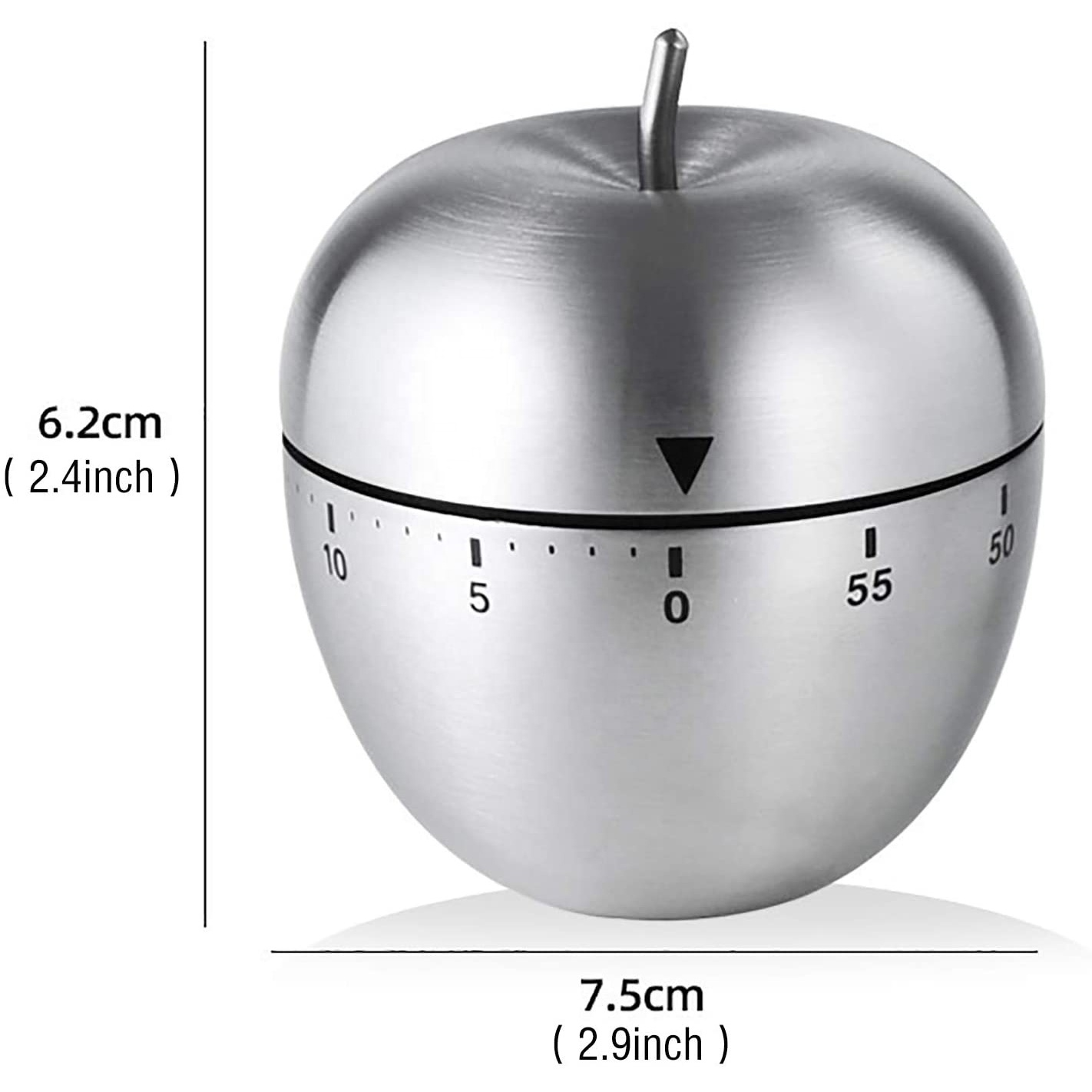 Apple Shape Kitchen Timer Popular  Mechanical Timer Stainless Steel Countdown Timer