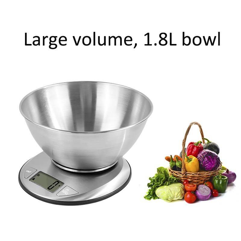 Top sale cup kitchen scale lovely home user manual weighing kitchen portable electronic scale with 1.8L bowl