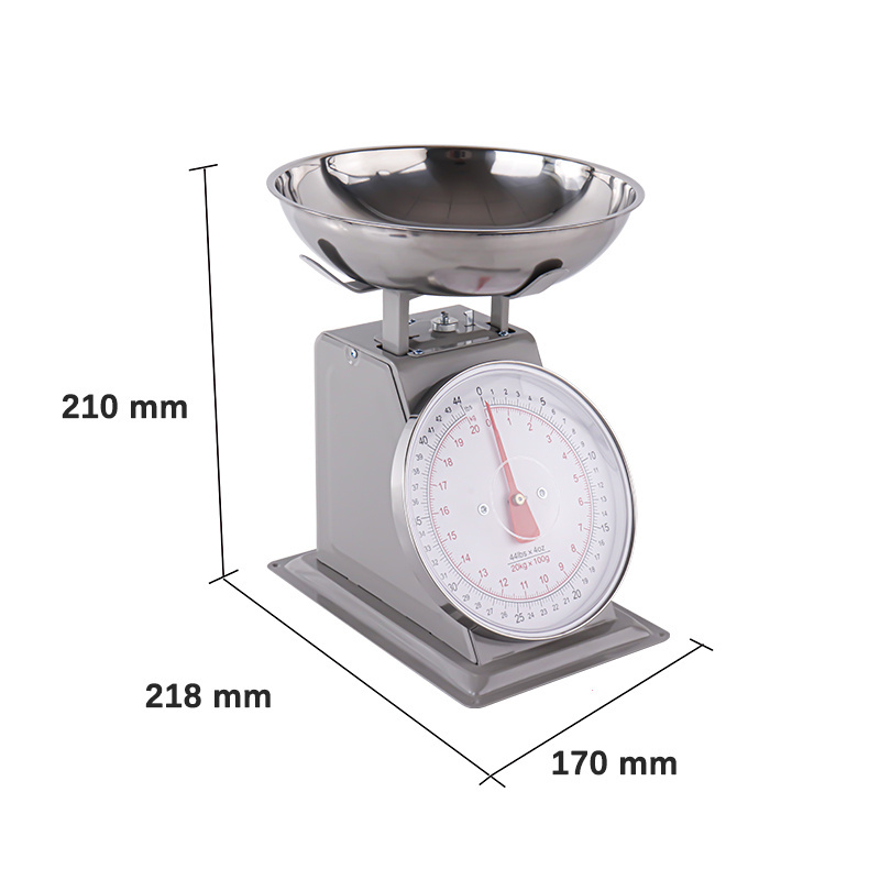 CE RoHS stainless steel powder coating kitchen scales 5 kg available dial spring food weighing mechanical kitchen scale