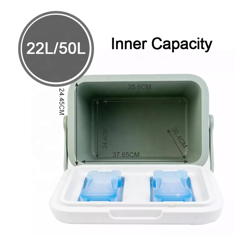 22L Customized Outdoor Mini Camping Cooler Box Waterproof Plastic Handled Portable Cooler Box