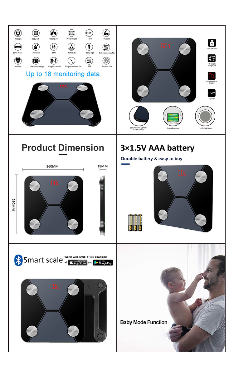 human health body fat measurement electronic body fat balance scale digital weighing home use smart body fat scale app