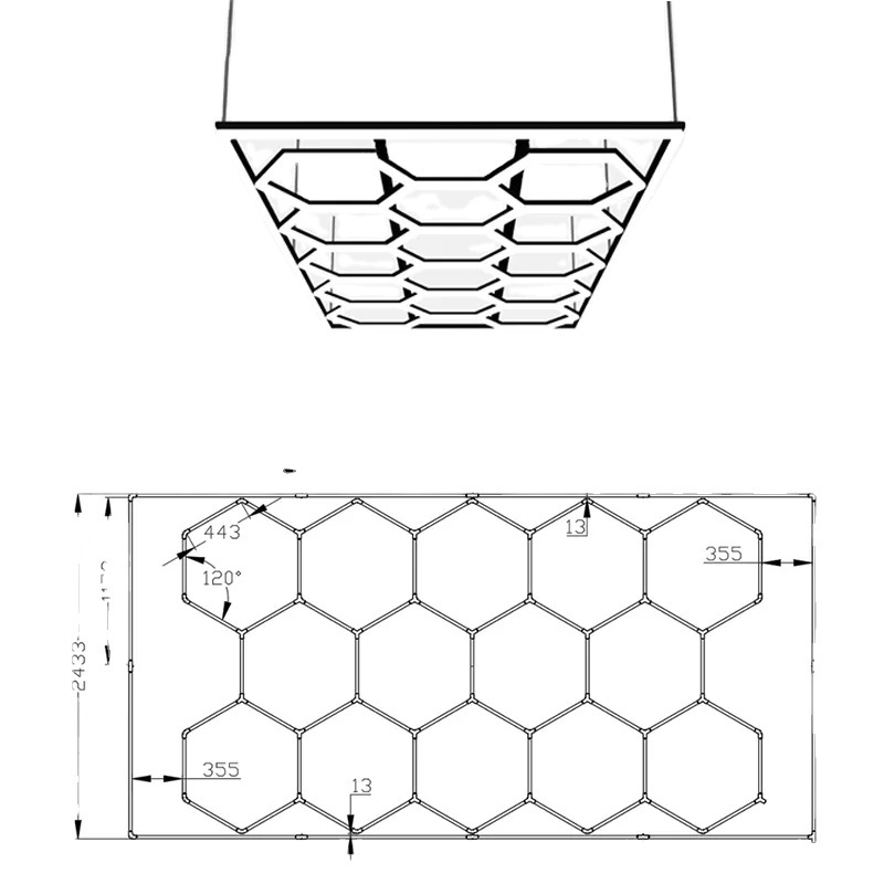 Wholesale Hexagon Detailing Car Beauty Station Led Lights Home Hexagon Modular Ceiling Garage Light