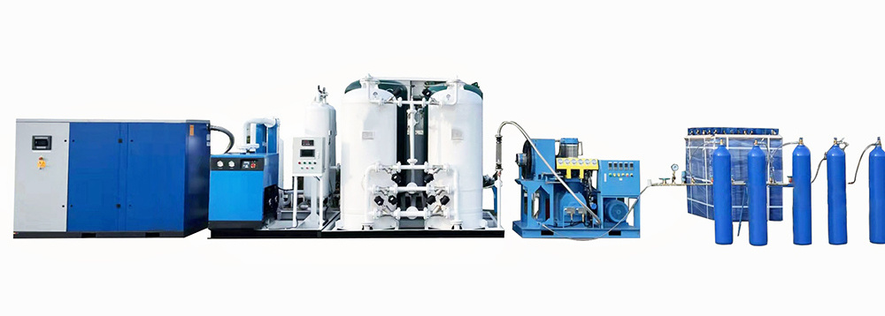 Air-Cooled Engine Nitrogen Generator Oil-free 55KW 75HP 318cfm N2 Booster Screw Compressor