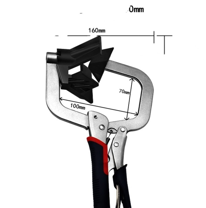 Multi-Function Steel Face Right Angle Clamp With Larger Flat Swivel Pads For Woodworking Vises Grip Locking Plier