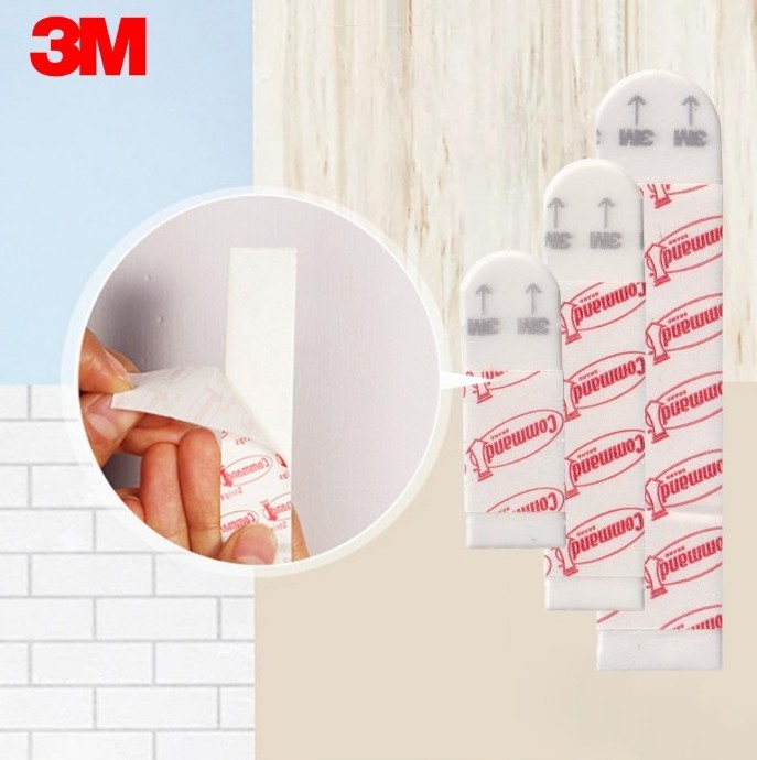 Medium 3M command poster strips Removable double sided foam tape picture hanging 3M double sided tape strip hold 1.3kg