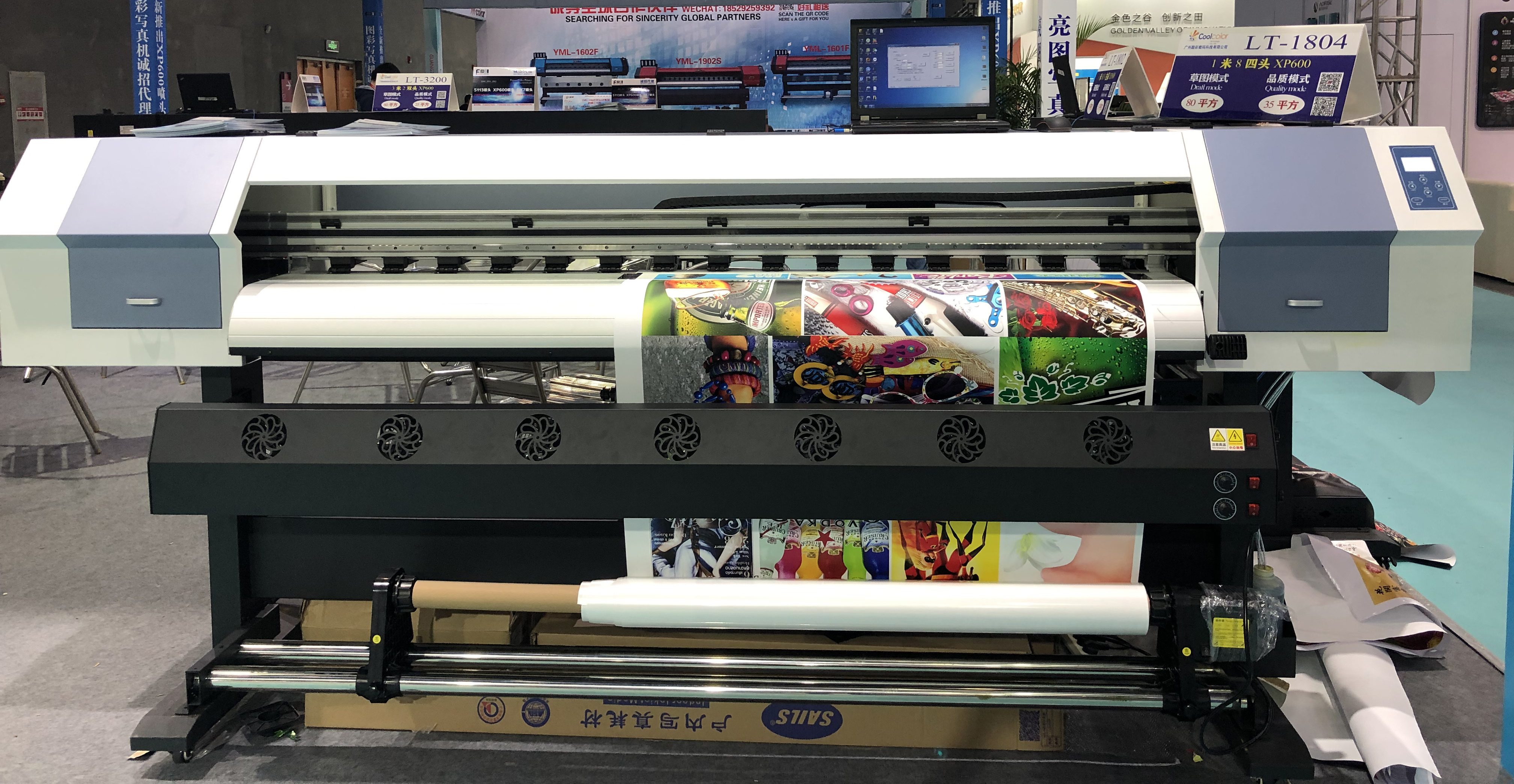 Double heads XP600/DX5/DX7 eco solvent printer tarpaulin printing machine