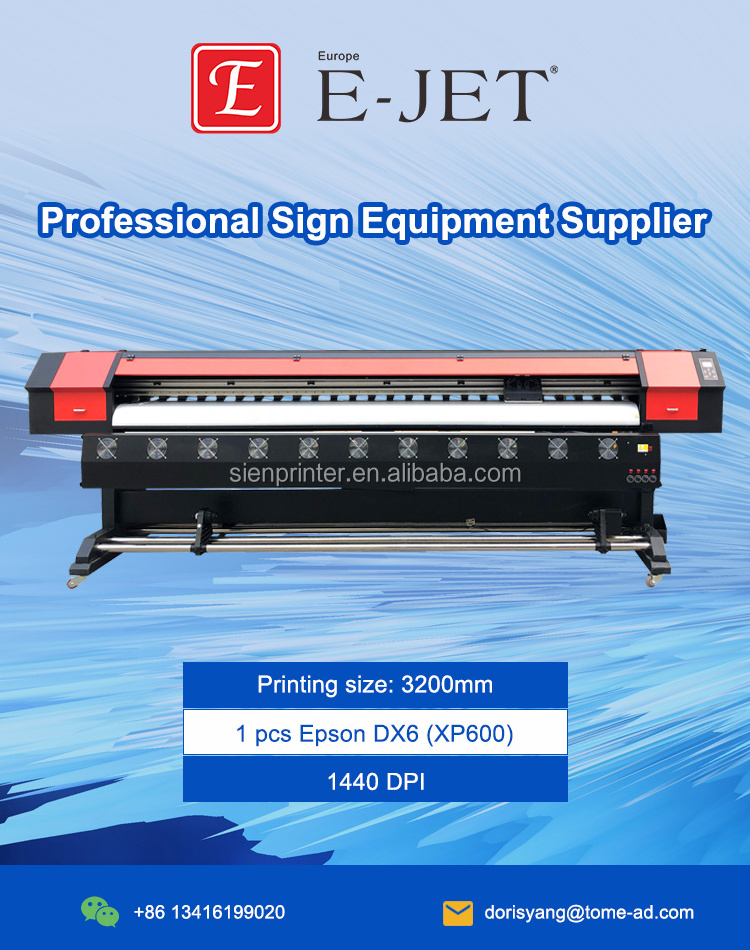 Guangzhou TOME ejet 8ft 1.3m 1.6m 1.9m 2.5m 3.2m printer with i3200/dx11/xp600/dx5/dx7 head outdoor inkjet eco solvent plotter