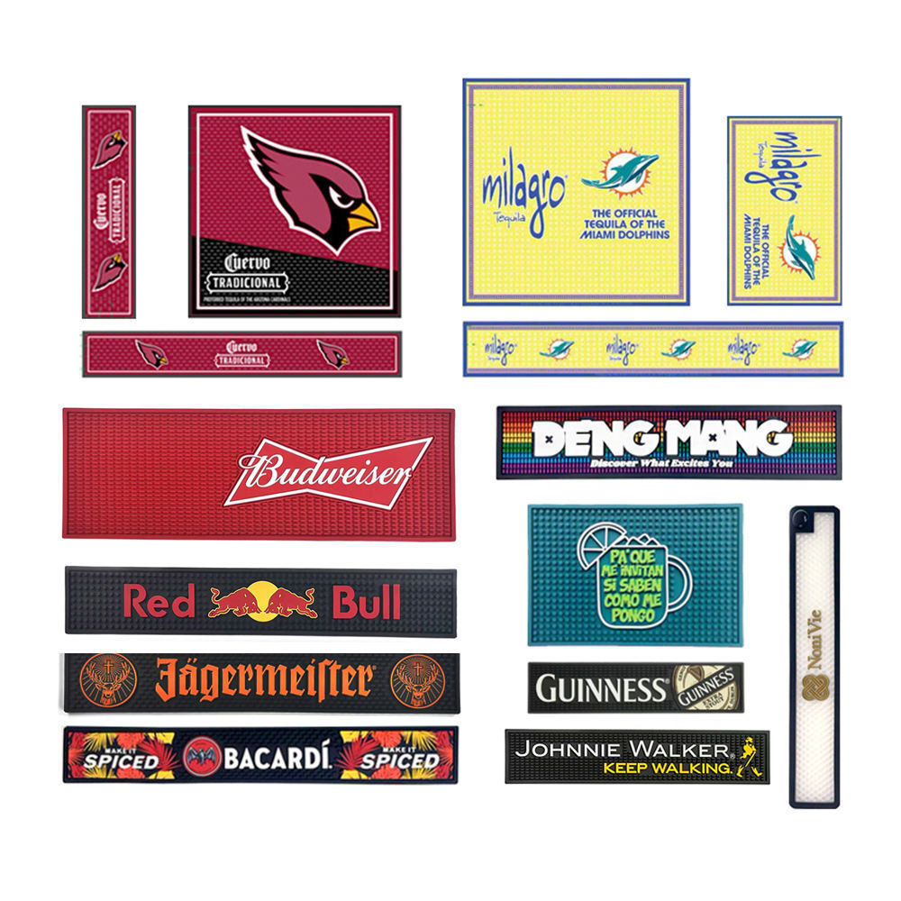 Factory China Custom Rubber Bar Spill Mat with Personalized Logo pvc bar mat custom logo beer bar mat