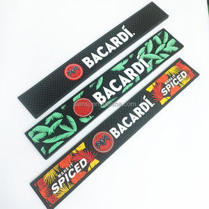 New Design Bacardi Pvc soft rubber bar mat beer mats with logo color customized