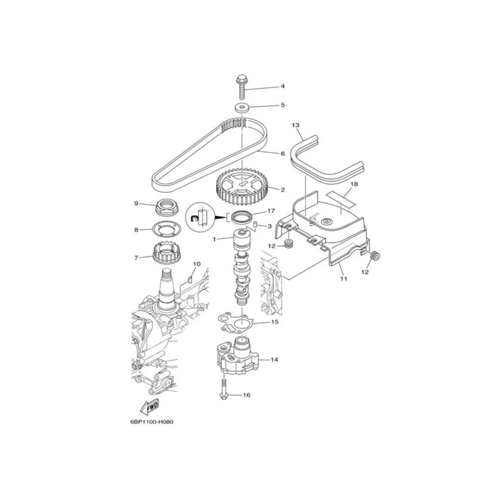 Timing Belt 6C54624100 for YAMAHA 20 25 30 40 50 60 70 HP Outboard By Sea Sierra Manufacturer