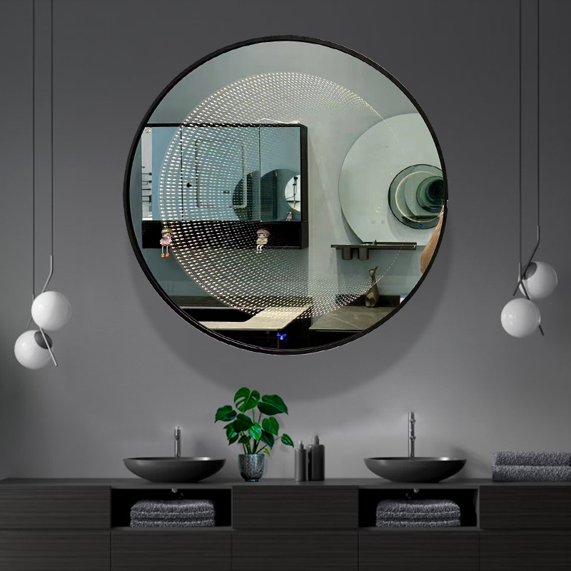 Round Smart Hotel 3D Led Custom Decorative Infinity Tunnel Mirror