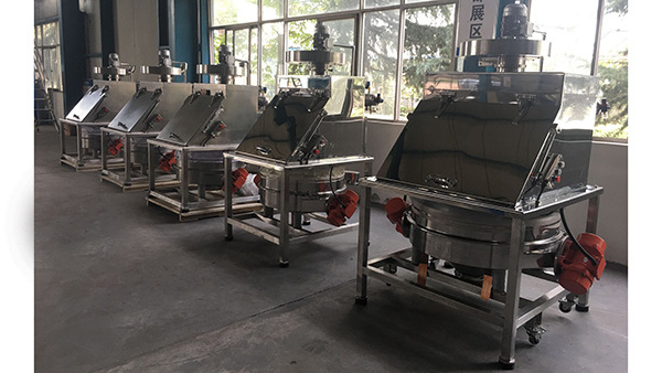 Food materials package unloading and screening widely-used big bag dumping station