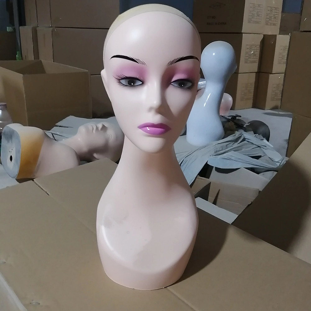 Sifan Training Mannequin Head Canvas Block Head Display Styling Mannequin Manikin Wig Stand with Shoulders for Wig Display