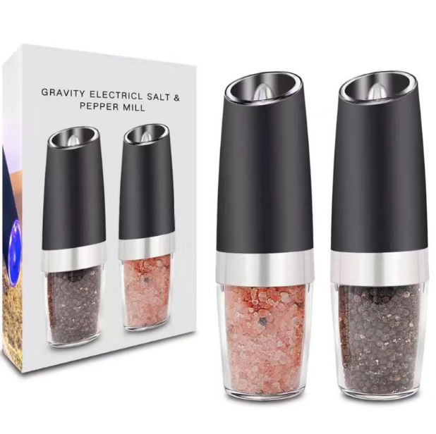 Stainless Steel Automatic Gravity Herb Spice Mill Adjustable Coarseness Kitchen Gadget Sets Electric Salt and Pepper Grinder