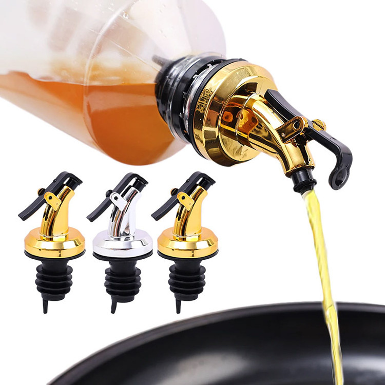 Oil Bottle Stopper Food Grade Rubber Seal Wine Pourer Lock Plug Sealing Leak-proof Nozzle Sprayer Liquor Dispenser Kitchen Tool