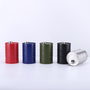 Custom Logo Outdoor Portable Wine Beer Can Jug Stainless Steel 750ML Hip Flask Oil Barrels Hip Cup