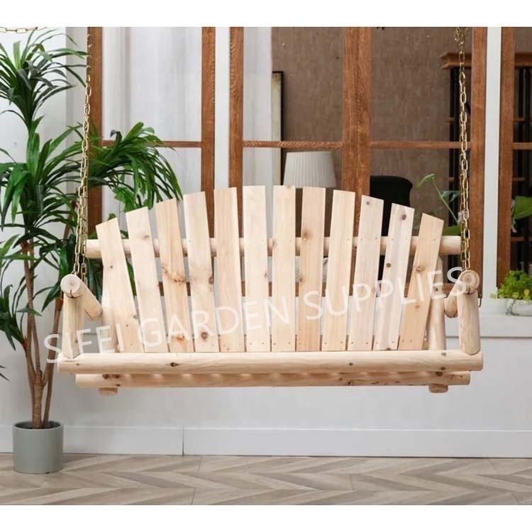 Outdoor Wooden Porch Swing Patio Swing for Adult Outdoor Furniture Modern Garden Leisure Furniture Swing Wood Customer's Request